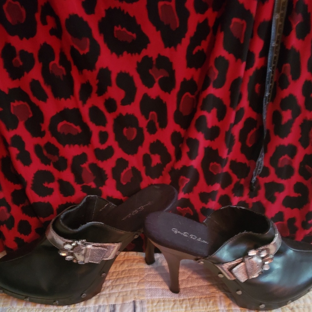 High heeled, slip on, blingy shoes
